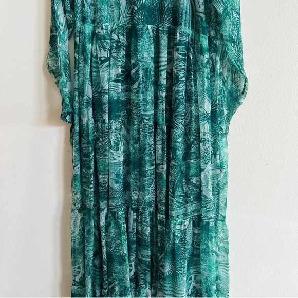 Eywasouls Malibu Cora Maxi Dress Caftan In Botanical Green size M/L - Picture 5 of 8